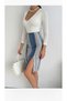 Women's Elastic Waist Front Slit Pencil Lycra Fabric Midi Length Skirt