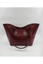 Women's Burgundy Zippered Handbag Faux Leather Women's Hand and Handbag - 5