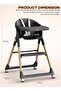 3-in-1 high chair with adjustable height & tray, 5-point safety harness for babies & toddlers - 4