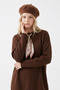 Women's Scarf Detailed Knitwear Sweater Crew Neck Long Sleeve Stylish Casual Sweater - 2