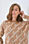 Women's Crew Neck Love Text Detailed Knitwear Sweater 10517 - 2