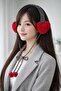 Heart Knitted Ear Warmer with Pompom or Heart-Shaped Lacing - 2