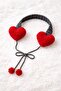Heart Knitted Ear Warmer with Pompom or Heart-Shaped Lacing - 3