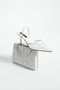 MEGGIE White Shoe and Bag Matching Set Pointed Toe 7 cm Heeled Pearl-Embellished Slingback Shoe and Bag Set