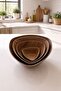 Wooden Look 5-Piece Triangular Multi-Purpose Bowl Set – Stylish Presentation and Serving Set - 2