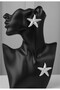 Silver Color Special Design Sea Star Metal Earrings (Product Size 6 cm)