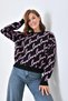 Women's Crew Neck Love Text Detailed Knitwear Sweater 10517