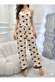 Women's Spaghetti Strap Patterned Pajama Set - 3