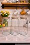 3-Piece 1300 ml Thick Glass Jar Vacuum Legume Storage Set with Wooden Beech Lid - 2