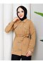 معطف نسائي من القماش بأزرار وحزام - 2