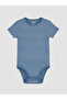 Blue patterned short-sleeve snap-crotch bodysuit set of 3 for baby boys - 2