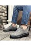 Men's Suede Gray Black Sole Sports Durable Casual Shoes High Thick Sole Banded Sneaker - 8