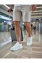 Men's White Sports Durable Casual Shoes High Thick Sole Banded Sneaker - 7