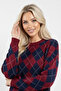 Women's Small Argyle Pattern Knitwear Tunic Sweater Crew Neck Long Sleeve Casual Sweater - 2