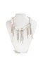Andromeda Model Grunge Necklace with Large Pearls and Silver Chain Tassels with Star Detail - 3