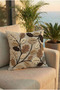 Punch Embroidery Look Digital Printed Brown Leaf Pattern 2-Piece Throw Pillow Cover Set - 2