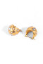 Half Ball Zircon Hoop Earrings
