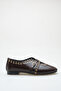 Women's Double Strap Studded Casual Ballerinas Bitter Brown Patent Leather - 6