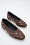 Women's Stoned Ballerinas Bitter Brown Suede