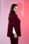 Plus Size Women's Zip Detail 2-Piece Set Burgundy - 6