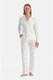 Women'S, Ecru, Thermal, Shirt Collar Pajama Set