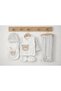 100% Cotton Cute Teddy Bear Patterned 5-Piece Newborn Baby Girl Hospital Discharge Bodysuit Set (Boxed) - 7