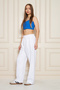 Women's Trend High Waist Elastic White Loose Pants - 3