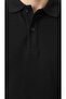 Men's Pique Fabric Buttoned Collar Regular Fit Casual Short Sleeve T-Shirt - Black - 2
