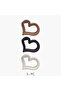Pack of 3 Heart Shape Hair Clamps with Matte Finish