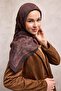 Viskose Velora Scarf Bitter Brown Tone Baroque Floral Patterned Tok Duruşlu 90X90 - 2