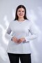 Plus Size Crew Neck Basic Blouse White - 5