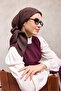 Viscose Velora Scarf in Plum-Cherry Tone with Baroque Floral Pattern and Tok Duruşlu Design 90X90