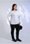 Plus Size Crew Neck Basic Blouse White - 3