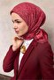 Viskose Velora Scarf Burgundy Maze Patterned Tok Duruşlu Non-Slip 90X90 - 3