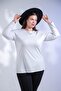 Plus Size Crew Neck Basic Blouse White
