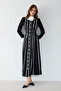 Piped Brooch Crepe Dress 32-2639 - 3