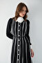 Piped Brooch Crepe Dress 32-2639 - 4