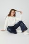 Jean Palazzo Model Star Detailed Girls' Jeans - Navy Blue - 3