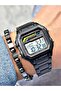 Black Color Square Model Steel Strap Waterproof Men's Wristwatch + Bracelet as a Gift