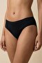 Black Women's Soft Textured Cotton Stretchy Basic Slip Panties - Breathable Fabric - 3