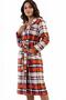 Women's Hooded Brown Soft Fleece Dressing Gown Cot312117 - 3