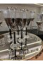 New Black Footed Smoked 90 Cc Coffee or Water Glass 6 Piece Mini Glass Set - 2
