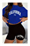 Women's California Printed T-Shirt and Leggings Bottom Top Set