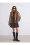 Xside Beige Stand Collar Women's Fur Coat - 3