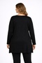 Women's Plus Size Black, Print and Stone Detail, Side Slit Blouse 65N39352 - 7