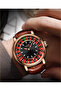 Lige Roulette Special Edition - Luxury Rose Gold Leather Strap Men's Wristwatch Roulette Watch