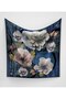 Striped Floral Pattern Sparkling Crystal Scarf - 3