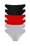 6 Pieces Super Eco Set Lycra Women's Slip Panties Black Red Gray