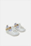 Baby White Flower Patch Pram Shoe - 2