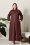 Women's Large Size Hijab Suede Cap Top Coat with Neck and Zipper Long Hijab Suede Top Coat